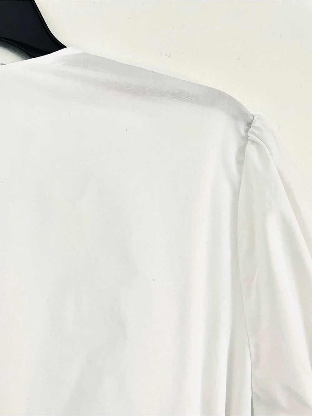 Zara Pleated Poplin Crop Blouse in White Size M EUC